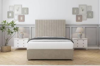 Comfort Beds Denver Plush Divan Base No Drawers - 54 Headboard in Cream | Size: Single