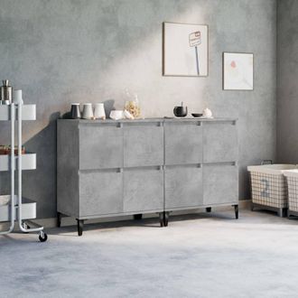 vidaXL Vidaxl - Aparadores 2 Uds Madera Contrachapada Gris Hormig&oacute;n 60x35x70 Cm