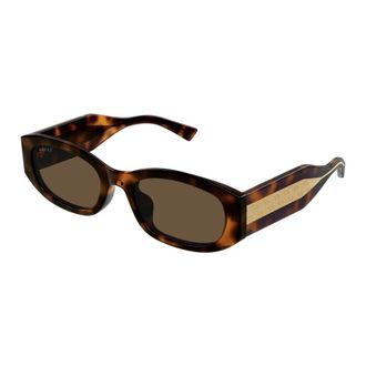 Gucci Sunglasses, female, Brown, Size: 55 MM Rounded Rectangular Sunglasses