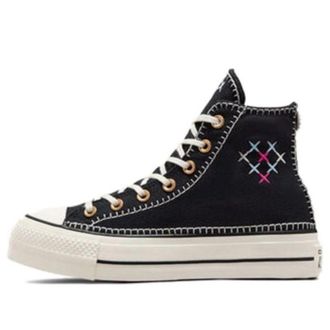 Converse (WMNS) Converse Chuck Taylor All Star Lift Crafted Stitching Platform Black White A08731C