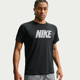 Nike Mens Swim Hydroguard Dri-FIT UV Short Sleeve Top in Black | NESSG560-001
