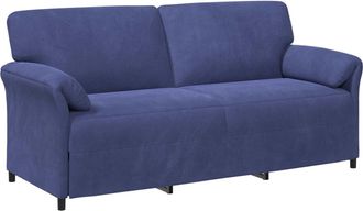 vidaXL Sof&aacute; De 3 Plazas Azul Polic&iacute;a 198 X 83 X 95 Cm Terciopelo Vidaxl