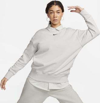 Nike Womens Nike Sportswear Phoenix Fleece Oversized Crew-Neck Sweatshirt in Grey | DQ5733-025