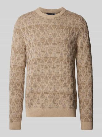Jack & Jones Strickpullover mit gerippten Abschlüssen Modell EDDIE in Offwhite, Größe XL