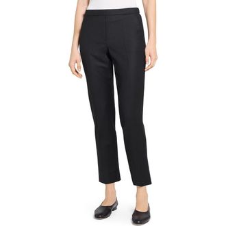Theory Sleek Flannel Treeca Pull-On Pants in Black at Nordstrom Rack, Size 18