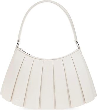 Lacoste Shoulder Bags, female, White, Size: ONE SIZE Lenglen Medium Leather Handbag