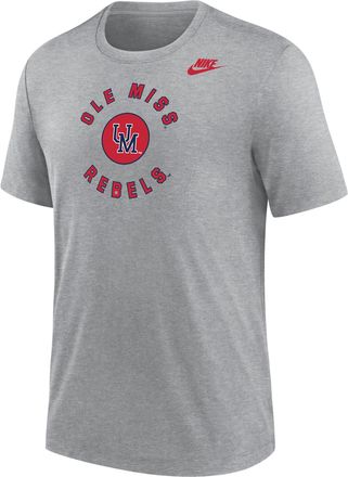 Nike Ole Miss Rebels Nike Mens Football Tri-Blend T-Shirt in Grey | M21372P396MISI-DGH