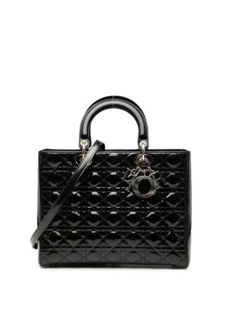 Dior 2012 Large Patent Cannage Lady Dior satchel - women - Patent Leather - One Size - Black