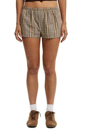 Cotton On Womens Hazel Micro Short in Brown Check at Nordstrom, Size 10