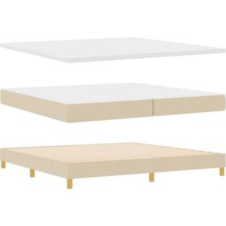 vidaXL vidaXL Box Spring Bed with Mattress, Cream, 200 x 200 cm, Fabric