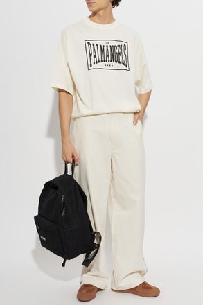 Palm Angels T-shirt With Print, Mens, Cream
