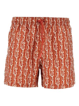 Emporio Armani EA7 logo-print swim shorts - Orange