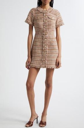 Cinq &agrave; Sept Larissa Tweed Minidress in Nutmeg at Nordstrom Rack, Size 12
