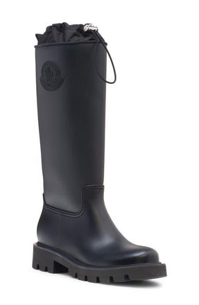 Moncler Kickstream Waterproof Rain Boot in Black at Nordstrom, Size 10Us