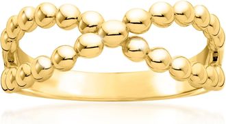 RS Pure by Ross-Simons 18kt Gold Vermeil Crisscross Bead Ring