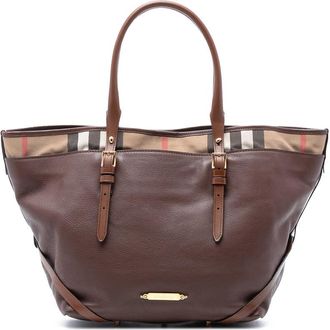 Burberry Pre-owned Burberry Medium House Check Trimmed Leather Salisbury Tote Ladies ITCF&10SCA