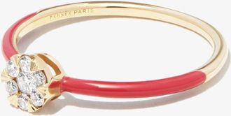 Persée 18K Yellow Gold Imagine Diamond Ring - Womens - Diamond/Enamel/18kt Yellow Gold