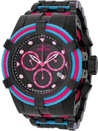 Invicta Bolt 48605 Heren Horloge - Quartz Uurwerk - Roestvrij Staal met zwarte Wijzerplaat - 53mm
