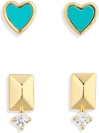Argento Vivo Heart Earring Set in Gold at Nordstrom Rack