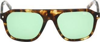 Abercrombie & Fitch 53mm Navigator Sunglasses in Coloured Havana /Green at Nordstrom
