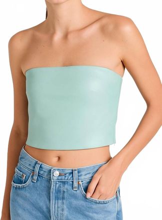 Susana Monaco Faux Leather Tube Top In Rain