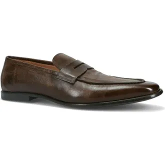 Ron White Paul Weatherproof Penny Loafer in Chocolate at Nordstrom, Size 11Us