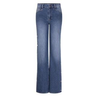 Dante6 Wijde Pijp Knoop-Op Jeans in Vintage Indigo - Dames - Jeans - Blauw - Maat: W26 Denim