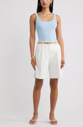 Open Edit Rib Tank in Blue Cerulean at Nordstrom, Size Xx-Small