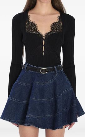 Self Portrait Lace Knit Top