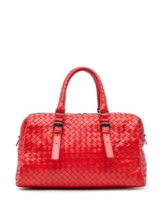BOTTEGA VENETA レッド キルティング バッグ Bottega Veneta - Firework Woven Leather Mini Crossbody Pouch