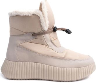 Endless Beige Enkellaarsjes - Dames - Veterlaarzen - Beige - 39 EU - Schoenen