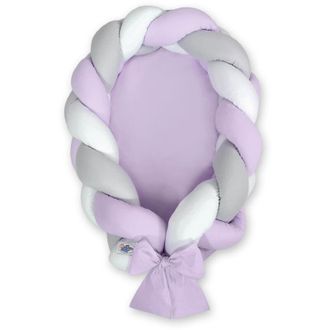 OEM Capullo Trenzado Para Beb&eacute; 2 En 1: Blanco, Morado Y Gris