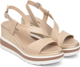 Nero Giardini Platform Wedge Sandal in Beige at Nordstrom, Size 11Us