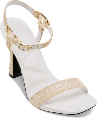 Karl Lagerfeld Cybil Ankle Strap Sandal in Natural/Bright White at Nordstrom, Size 8.5