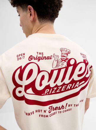 Super Massive Shop Mens Local restaurant graphic T-shirt