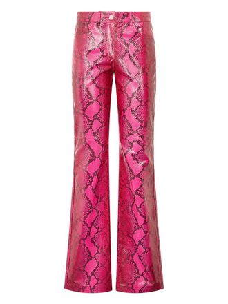 Roberto Cavalli snake-print flared trousers - Pink