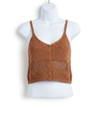 Z Supply Tay Crochet Tank Top In Teakwood