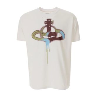 Vivienne Westwood T-Shirts, male, White, Size: 2XL Spray Orb Classic T-shirt