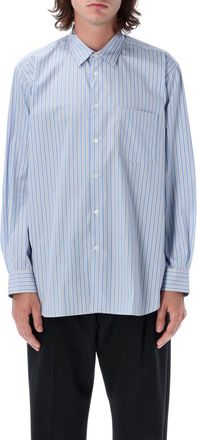 Comme Des Gar&ccedil;ons Light Blue Long Sleeves Striped Shirt