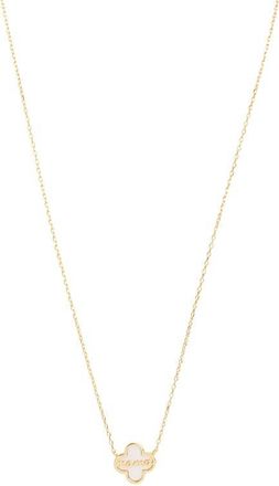 Argento Vivo Mother of Pearl Clover Mama Pendant Necklace in Gold at Nordstrom