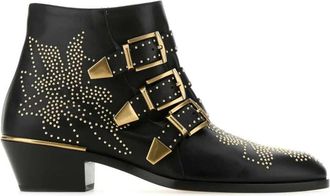 Chlo&eacute; Susanna Enkellaarsjes - Dames - Cowboylaarzen - Zwart - 38 EU - Leer - Schoenen