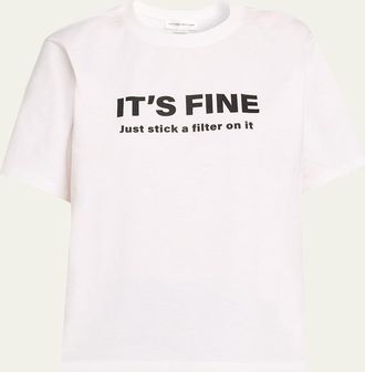 Victoria Beckham Its Fine Slogan Short-Sleeve T-Shirt