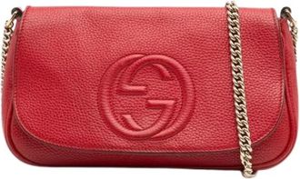 Gucci Pre-owned Cross Body Bags, female, Red, Size: ONE SIZE Pre-owned Leather Cross Body Bag