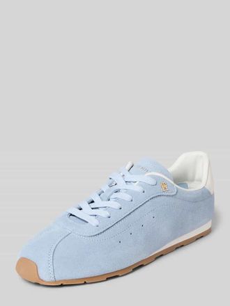 Tommy Hilfiger Low Top Sneaker aus reinem Rindsleder in Hellblau, Gr&ouml;&szlig;e 36
