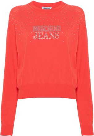 Moschino logo-embellished crew-neck jumper - women - Polyamide/Viscose - L - Red