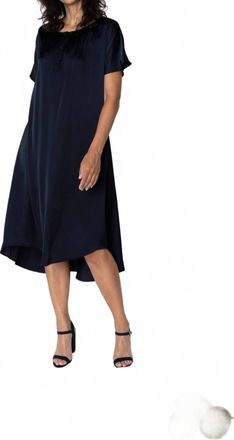 GR Nature Poja Silk Dress In Navy