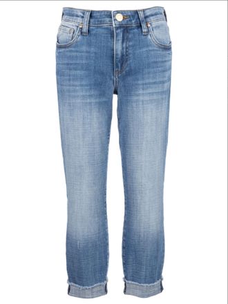 Kut from the Kloth Womens Amy Cropped Straight Leg Jeans In Blue