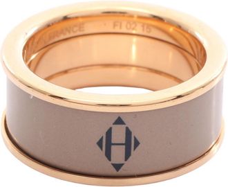 Herm&egrave;s Gold Beige Gold Plating Band Ring (Pre-Owned)