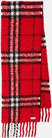 Burberry Sciarpa Burberry Check in alpaca e lana boucl&eacute;
