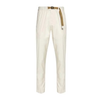 White Sand Slim-fit Trousers, male, White, Size: XL Elastic Cotton Trousers